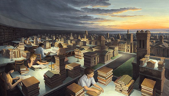 Rob Gonsalves Роб Гонсалвес картина городская библиотека