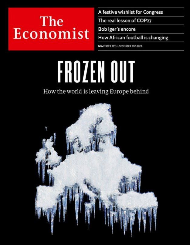 Новая обложка The Economist - Замерзшие. Как мир оставляет Европу позади