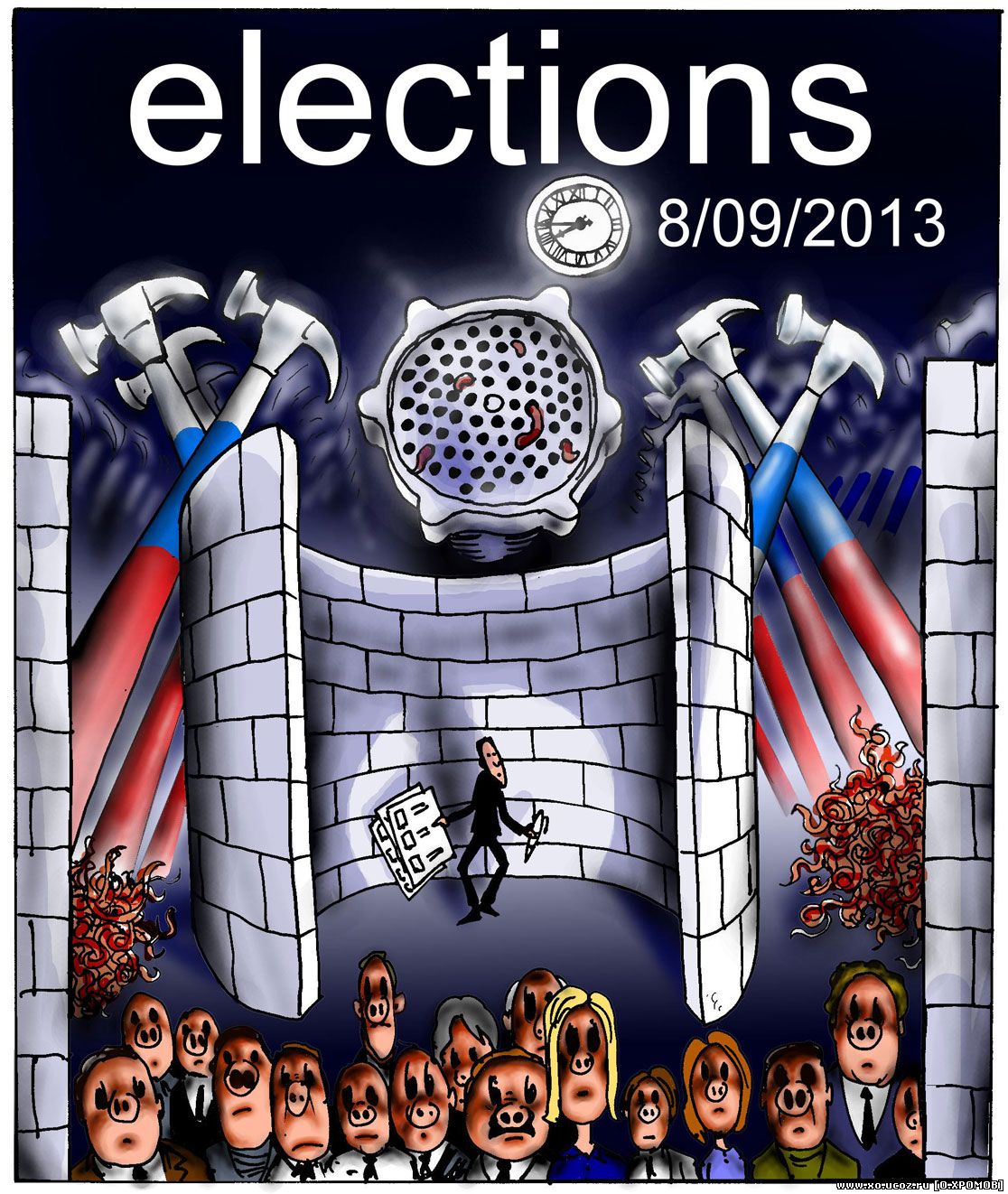 ПОСТЕР комикса Elections - 2013 / komix The Pink Floyd Wall poster 