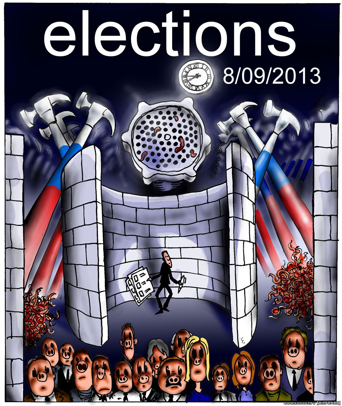 ПОСТЕР комикса Elections - 2013 / komix The Pink Floyd Wall poster 