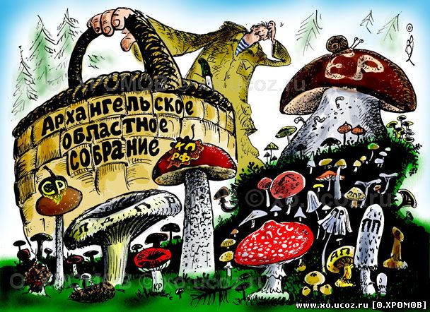 ПАРТИЙНОЕ РАЗНООБРАЗИЕ / грибной сезон, малые партии, предвыборная кампания, грибы / единая россия, кпрф, справедливая россия, лдпр, демократическая, патриотическая / карикатура cartoon caricature 