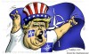 Trump fan NATO USA caricature Donald Trump