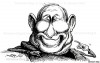 caricature of Putin Dr. Evil | Botox plastic surgery cartoon