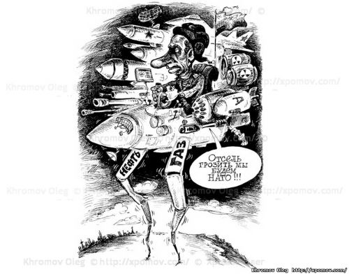 Colossus with feet of clay | caricature Putin's war machine н